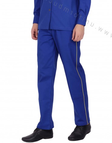 Royal Blue Textured Premium TerryRayon Pant For Men