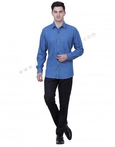 ONLY Blue Denim Mandarin Collar Shirt Dress (Blue) in Ludhiana at best  price by Kd Trading - Justdial