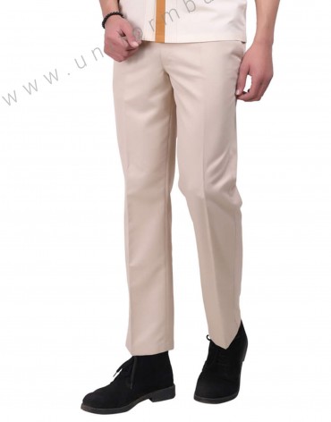 Buy Peter England Casuals Men Beige Formal Trousers online