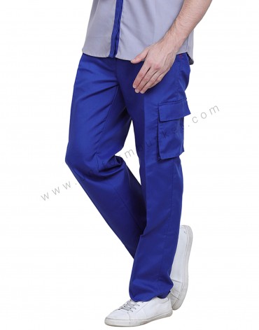 Cotton Chinos Gabardine Pant For Men - Royal Blue - NZ-3135