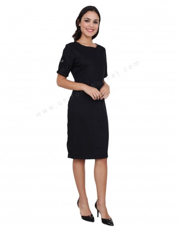 One Shoulder Split Sleeve Mini Dress Black – Styched Fashion